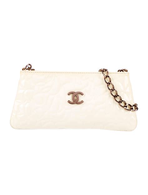 Chanel Patent Camellia Pochette 